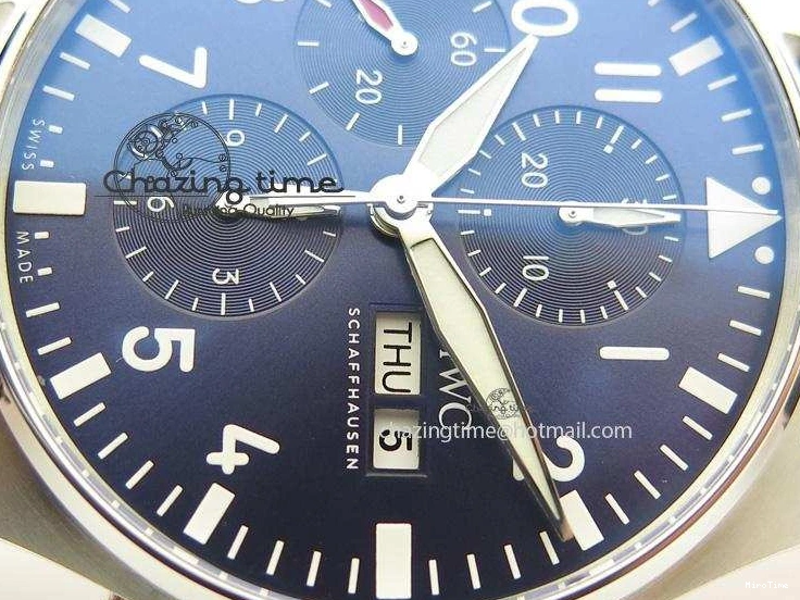 MIROTIME 1224 HighQuality Pilot Chrono 377714 “Le Petit Prince” ZF Best Edition Blue Dial On Brown Leather Strap A 7309